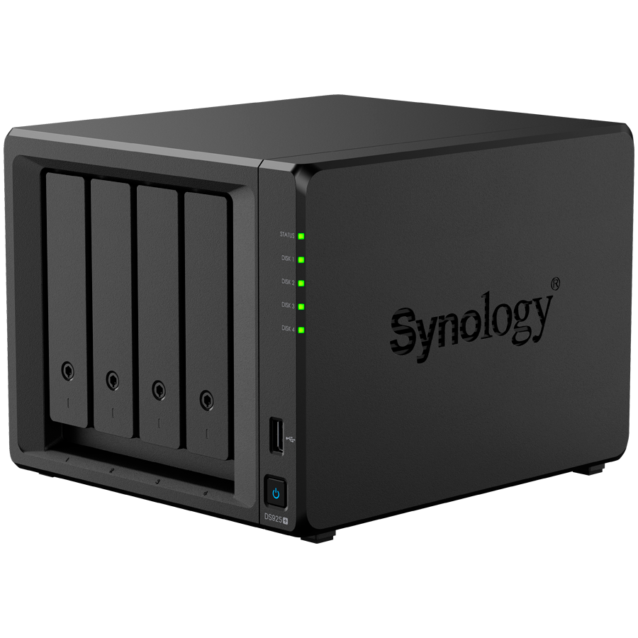 Synology DiskStation DS925+ Tower, 4-Bays 3.5'' SATA HDD/SSD, 2 x M.2 2280 NVMe SSD slot, CPU AMD Ryzen V1500B 4-core 2.2 GHz, 4 GB DDR4 ECC SODIMM, 2x RJ-45 2.5 GbE LAN Port; 2x USB 3.2; 1 xUSB Type- - slika 3