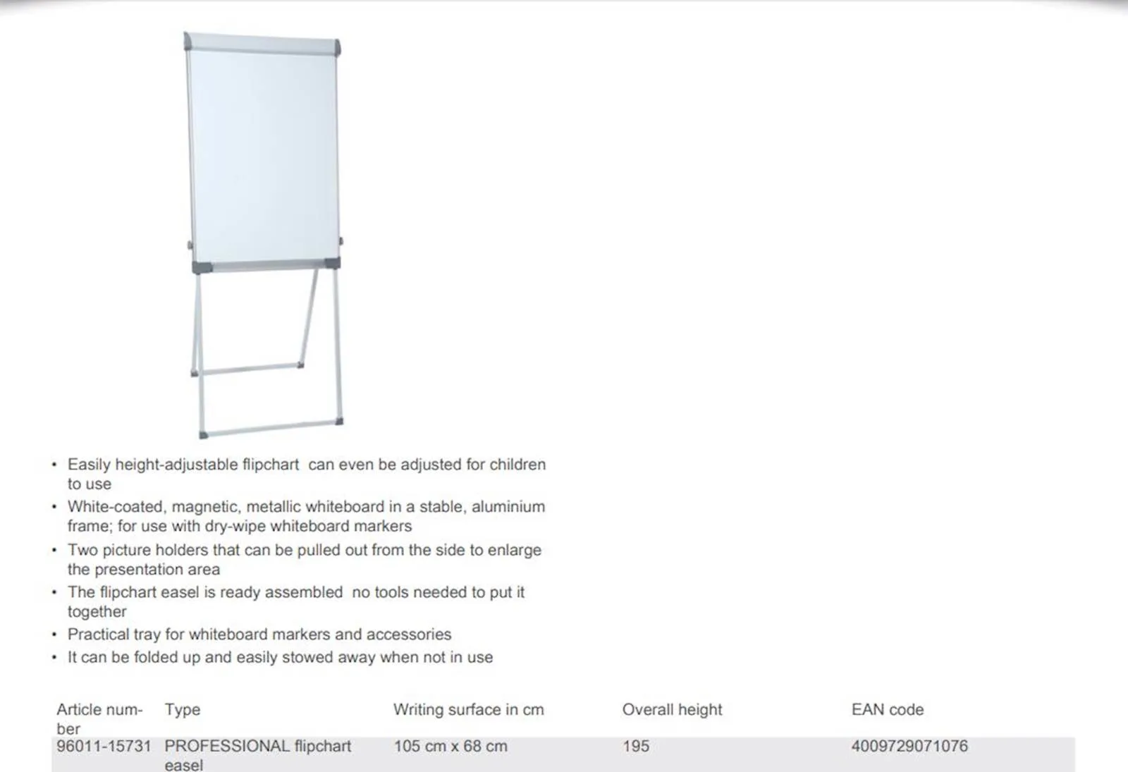 Profesionalna tabla Dahle 105 cm x 68 cm - slika 6