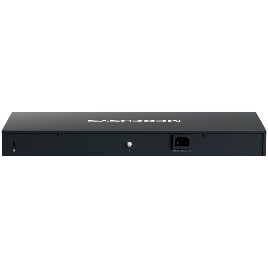 Mercusys MS128GP 28-Port Gigabit Rackmount Switch with 24-Port PoE+, 24x Gigabit PoE+ Ports, 2x Gigabit Non-PoE Ports, and 2x Gigabit SFP Slots, 295 W PoE Power, Rackmountable Steel Case, Extend Mode  - slika 3