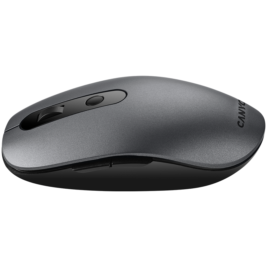 CANYON MW-9, 2 in 1 Wireless optical mouse with 6 buttons, DPI 800/1000/1200/1500, 2 mode(BT/ 2.4GHz), Battery AA*1pcs, Grey, 65.4*112.25*32.3mm, 0.092kg - slika 3