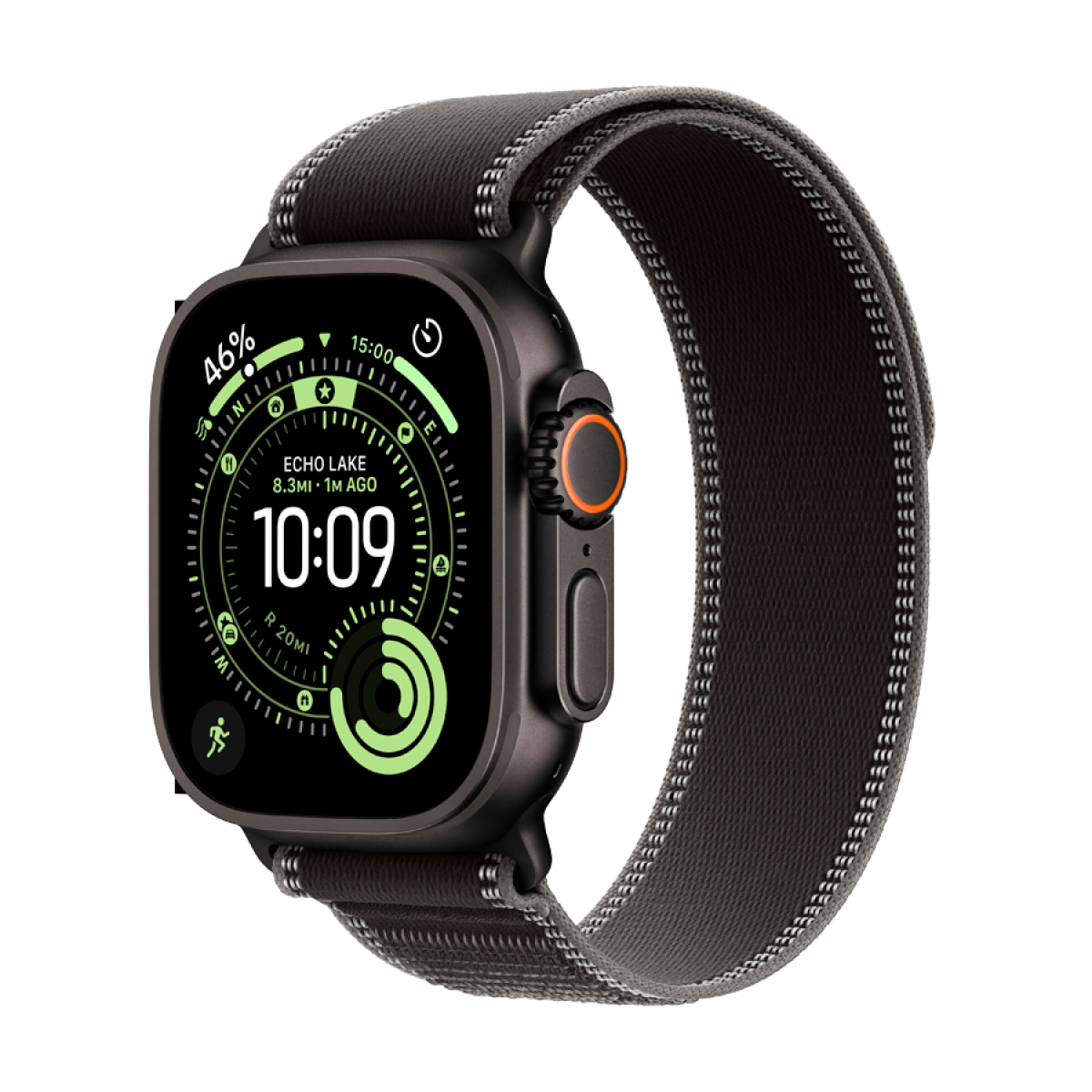 Apple Watch Ultra 3 Cellular 49mm Black Titanium Case with Black/Charcoal Trail Loop - M/L - slika 5