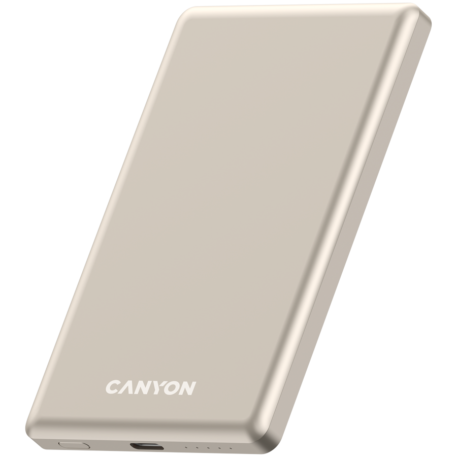 CANYON power bank OnPower 505 slim Magnetic 5000 mAh PD20W Bež - slika 2