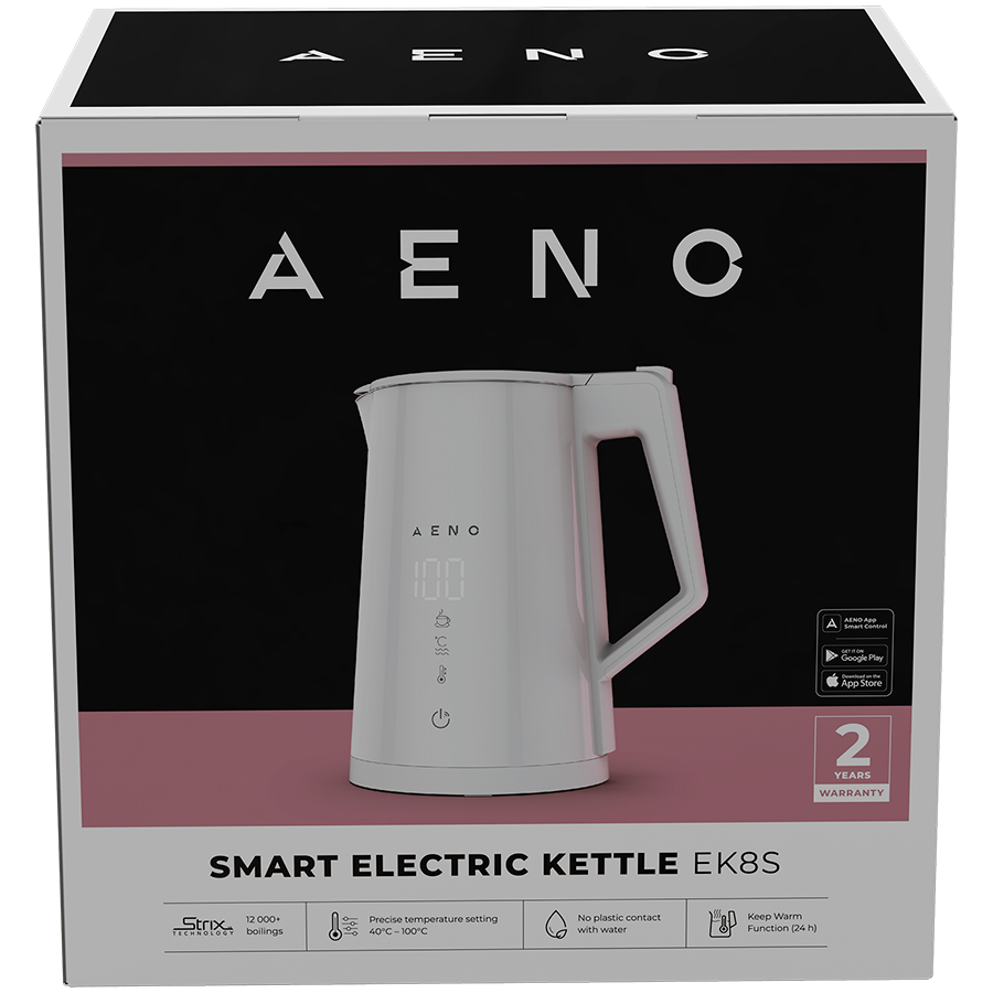 AENO Electric Kettle EK8S Smart: 1850-2200W, 1.7L, Strix, Double-walls, Temperature Control, Keep warm Function, Control via Wi-Fi, LED-display, Non-heating body, Auto Power Off, Dry tank Protection - slika 2