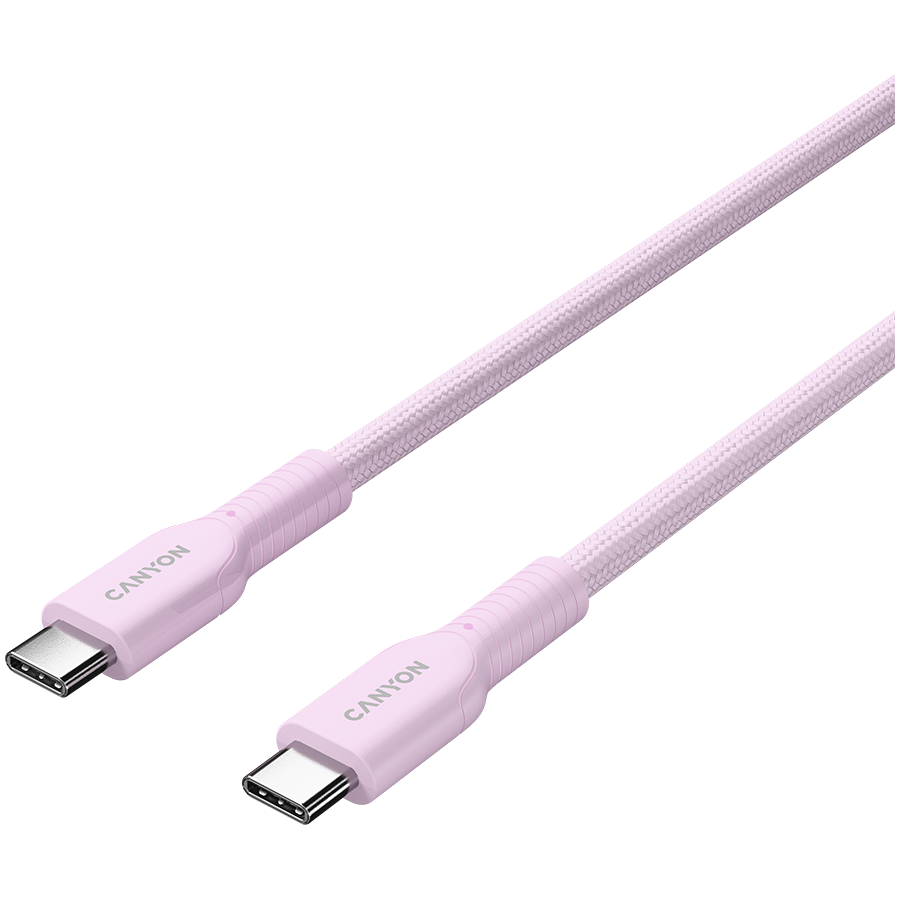 CANYON cable OnWire 60CL C-C 60W COLOR Braided 1m Pink - slika 2