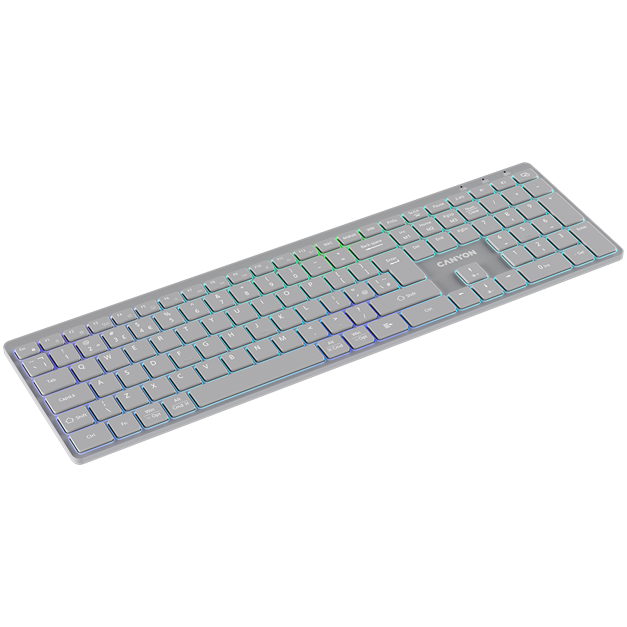 CANYON keyboard HKB-W11 UK/US RGB Dual Mode Wireless Grey - slika 5