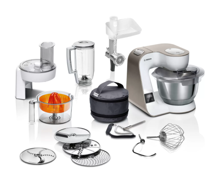 BOSCH kuhinjski aparat MUM 5 BIJELA-ŠAMPANJAC, 1000W,3.9L, 7 Brzina, Integrisana vaga, SL - slika 2