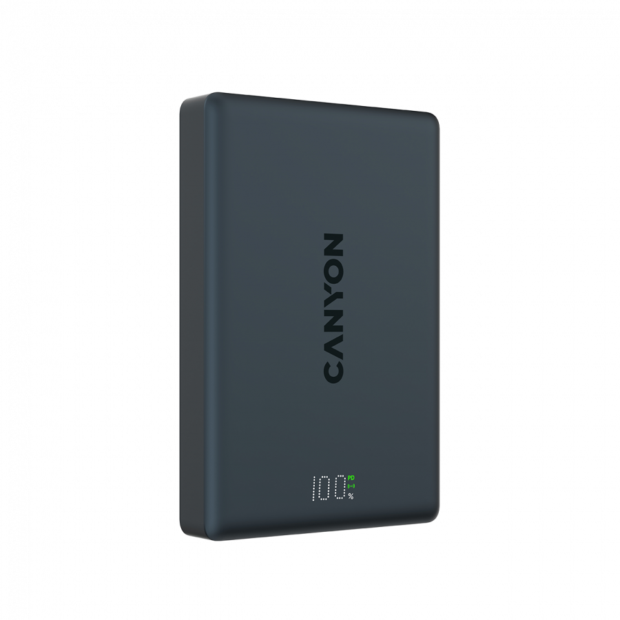 CANYON magnetic power bank OnPower 511 PD20W 10000mAh Aluminium Interstellar Crni