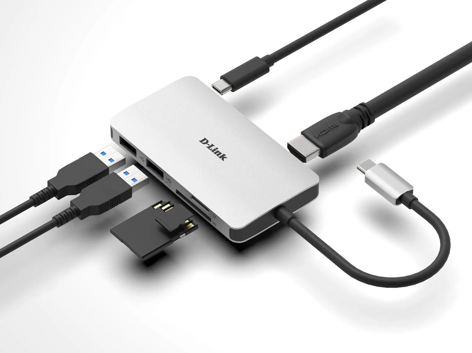 6-in-1USB-C Hub with HDMI/Ethernet/Card Reader/pwr/ DUB-M610 - slika 3