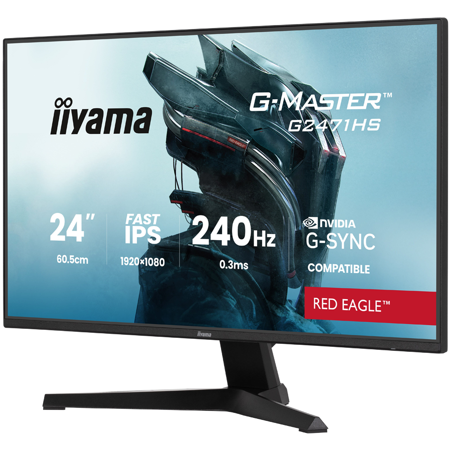 IIYAMA Gaming Monitor G2471HS-B1 G-MASTER 23.8" Fast IPS 1920 x 1080 350cd 1000:1 0.3ms  HDMI DP Tilt - slika 2