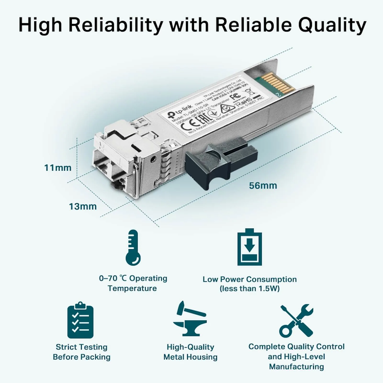 Transceiver 10GBase-SR SFP+ LC Omada TP-Link TL-SM5110-SR - slika 6