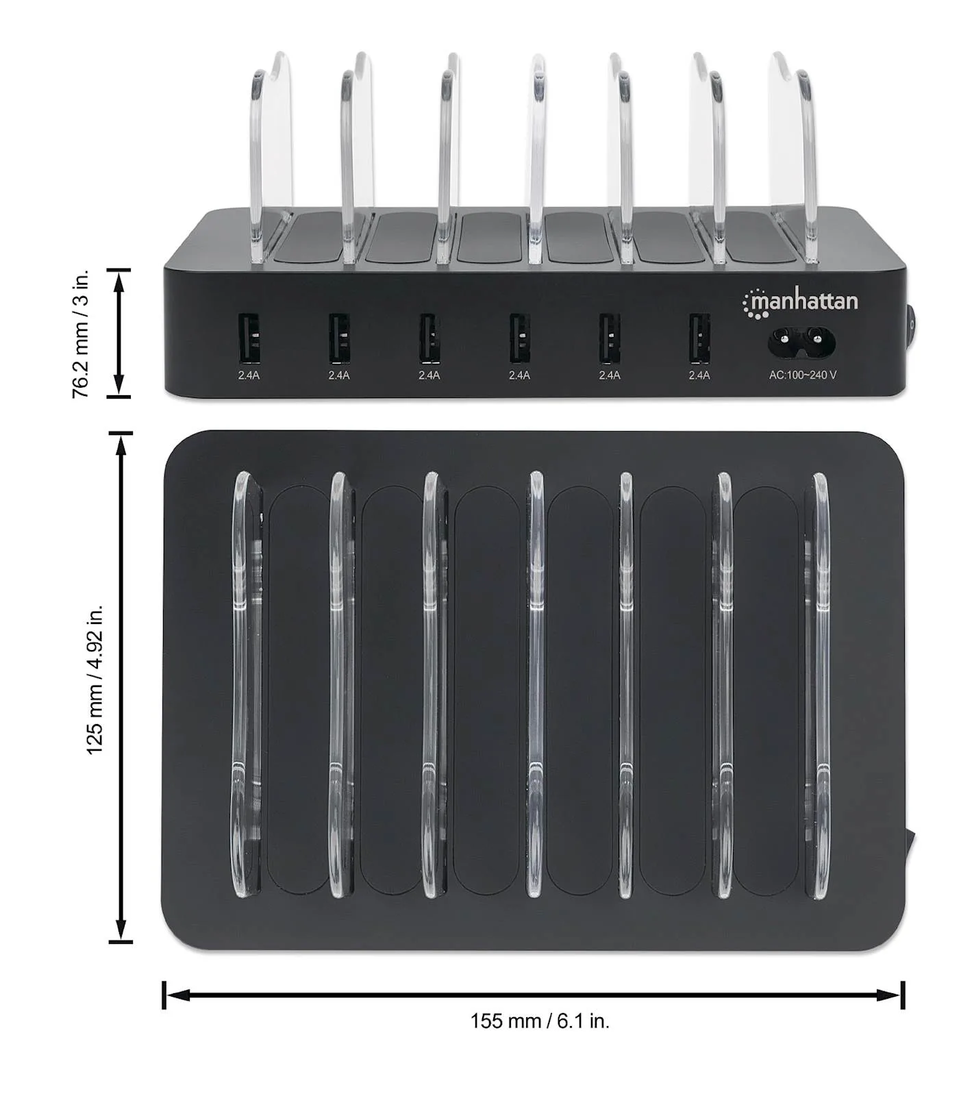 DOCKING MANHATTAN 6U1 USB A  5 V / 2.4 A - slika 2