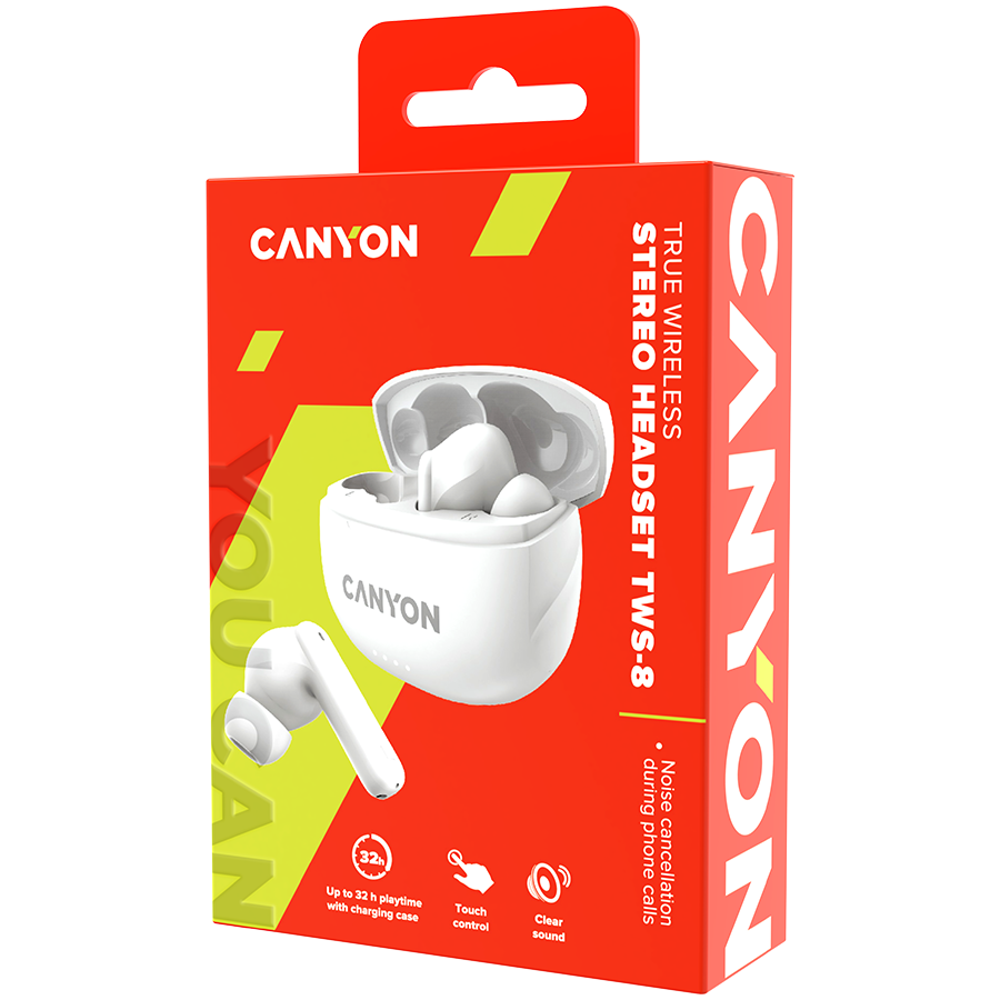 CANYON headset TWS-8  ENC White - slika 5