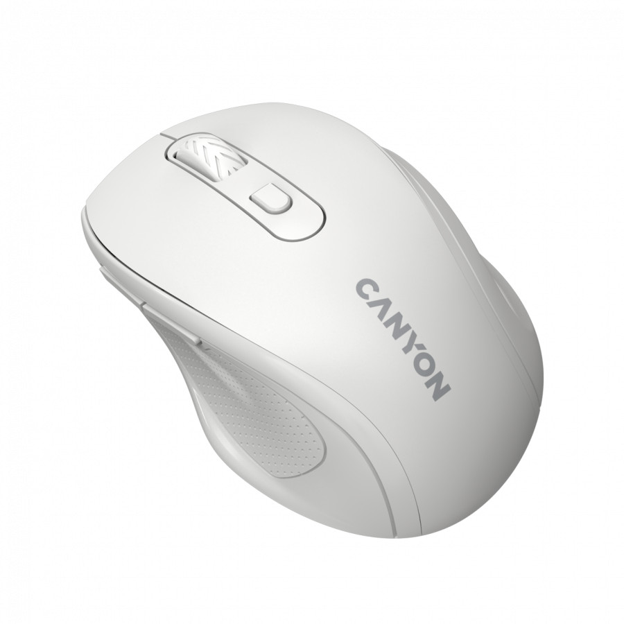 Canyon 6 buttons wireless 2.4Ghz mouse, MX8650A Sensor, DPI up to 1600,Injection case, 3 M life times left and right switches, 2xAAA battery, ABS material, Size: 105x71x40mm, Weight: 59g, white - slika 3