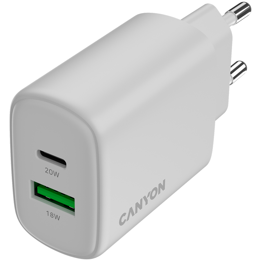CANYON charger OnCharge 200 20W 1xPD 1xQC EU White - slika 4