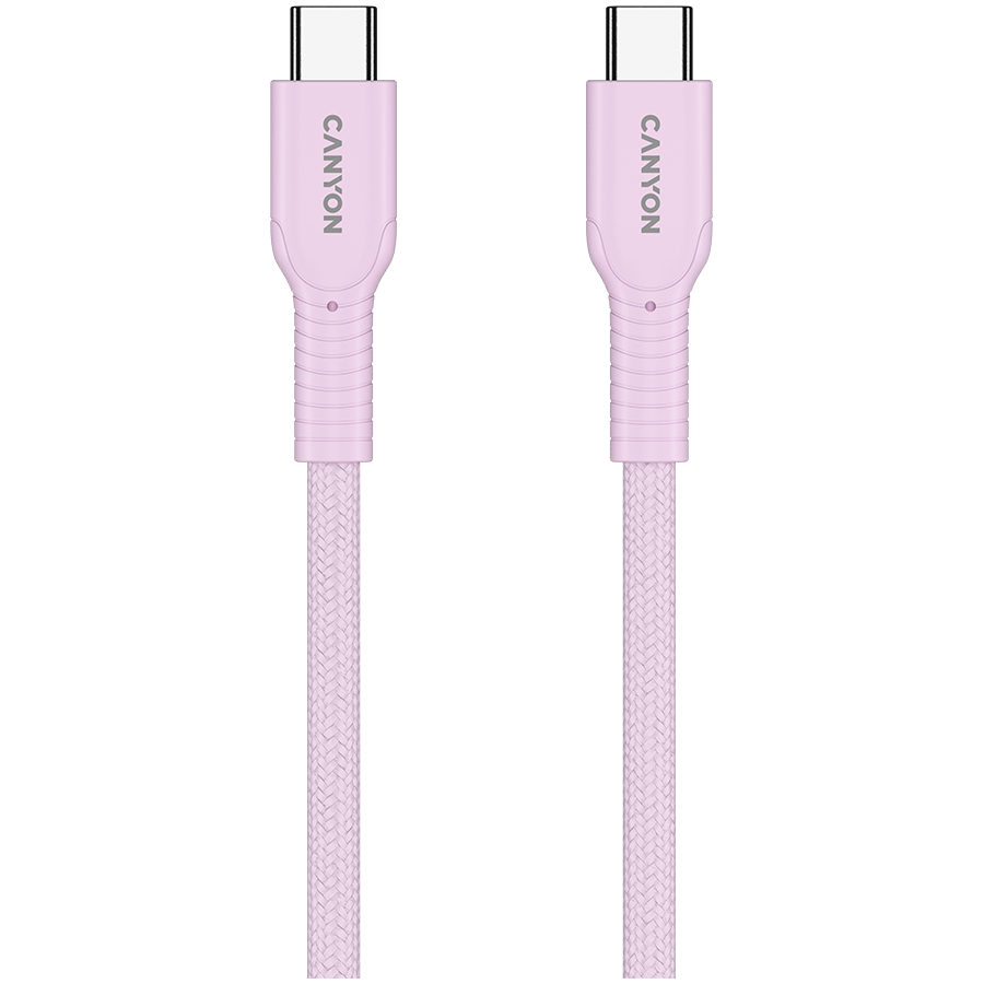 CANYON cable OnWire 60CL C-C 60W COLOR Braided 1m Pink - slika 3