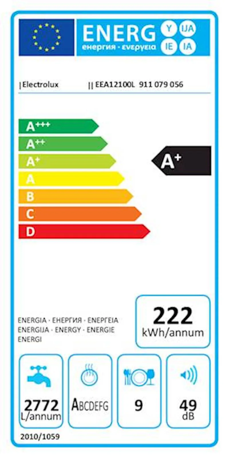 Ugradbena perilica posuđa Electrolux EEA12100L - slika 2