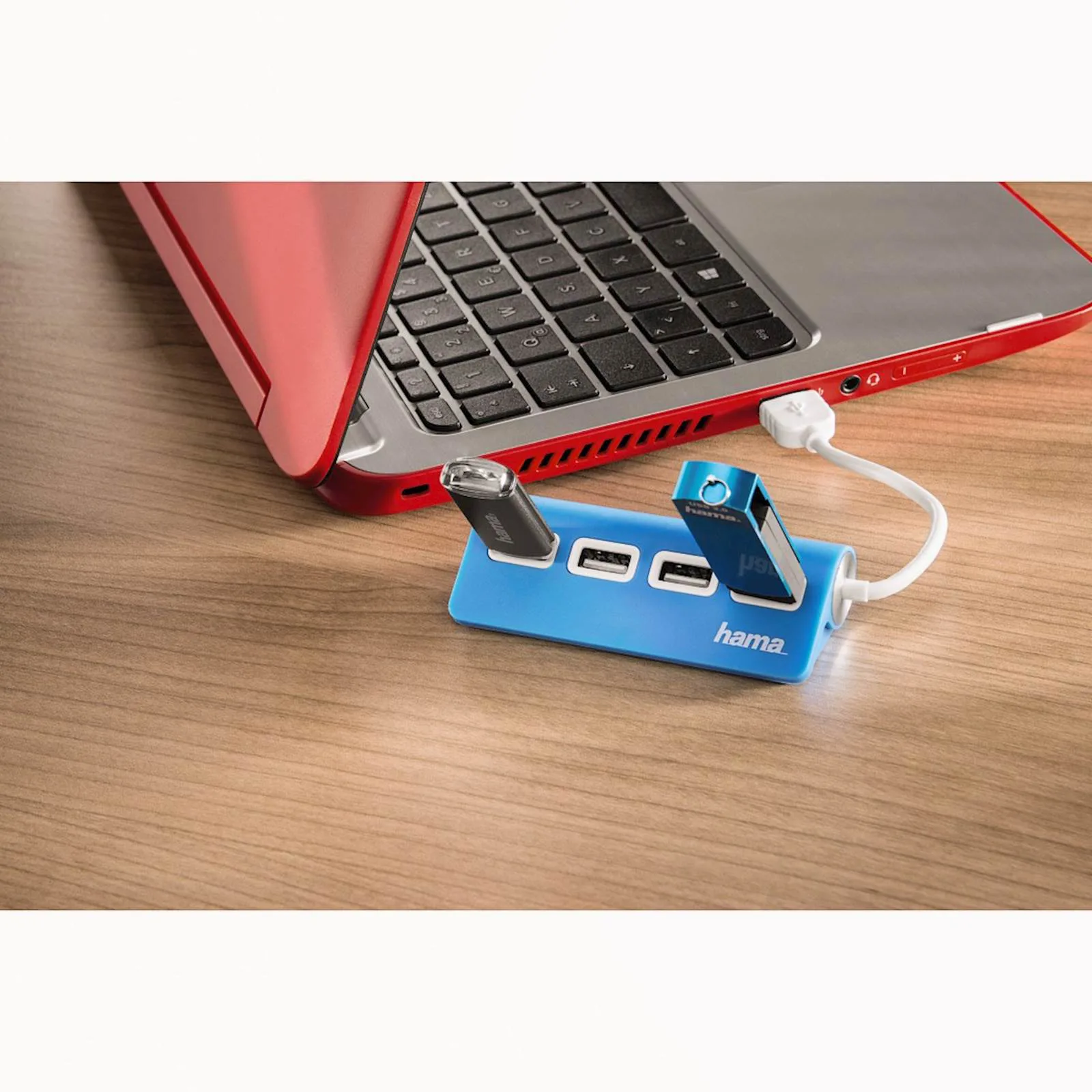 USB HUB HAMA 2.0, 1:4, BUSPOW, PLAVI - slika 3