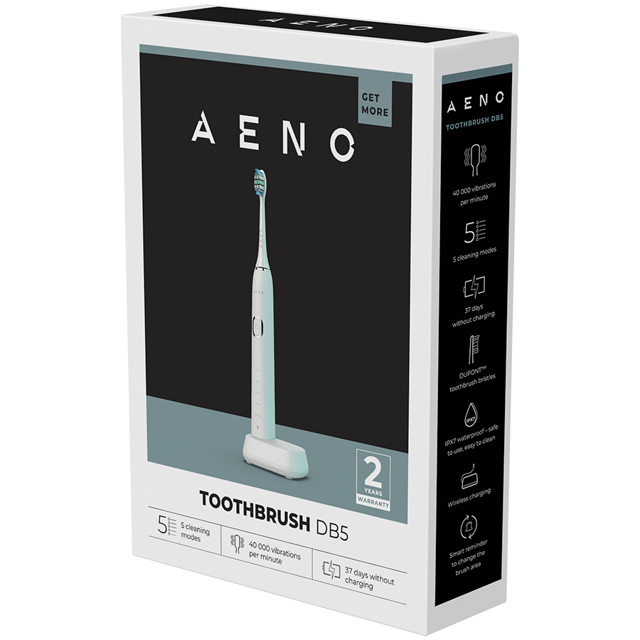 AENO Sonic Electric Toothbrush DB5: White, 5 modes, wireless charging, 46000rpm, 40 days without charging, IPX7 - slika 7