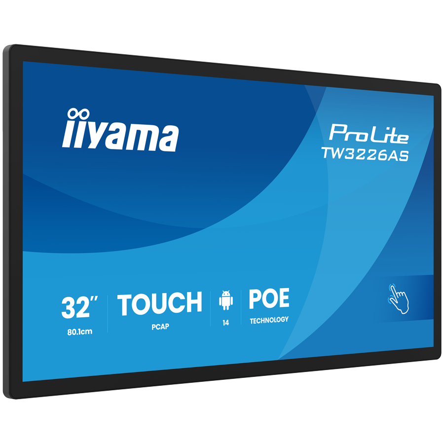 Iiyama PROLITE TW3226AS-B3P Android PC  PCRK3576 RAM 4 GB SSD 32GB Mali-G52 Gigabit ETH IEEE 802.11ax WI-Fi 6 BT Android 14 FHD TOUCH BLACK - slika 2