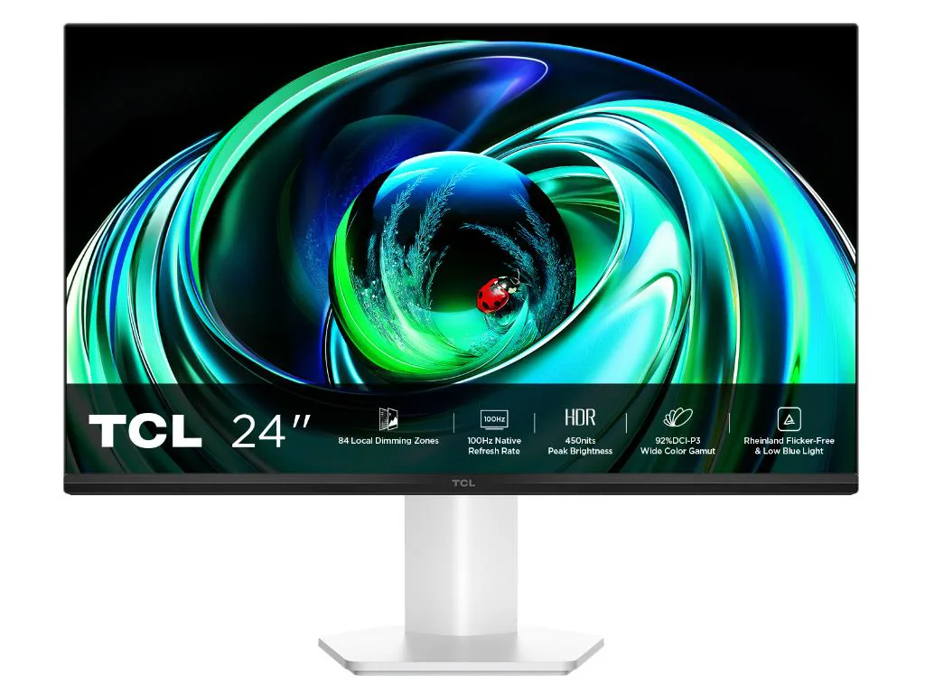 TCL 24"G54 VA Mini LED Monitor23"8; 1920x1080 100Hz; 5ms;GtG; VGA; HDMI; VESA; bijelo-crna - slika 2