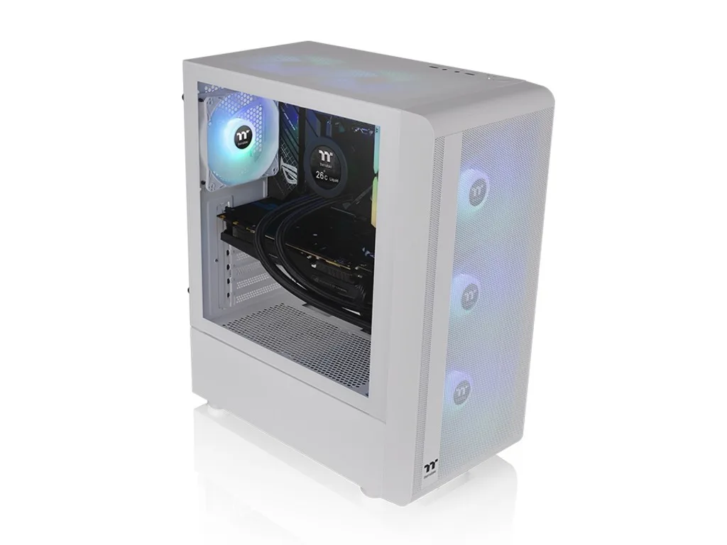 Thermaltake S200 TG ARGB Snow Mid tower, 3x ARGB 120mm Lite front fans - slika 4