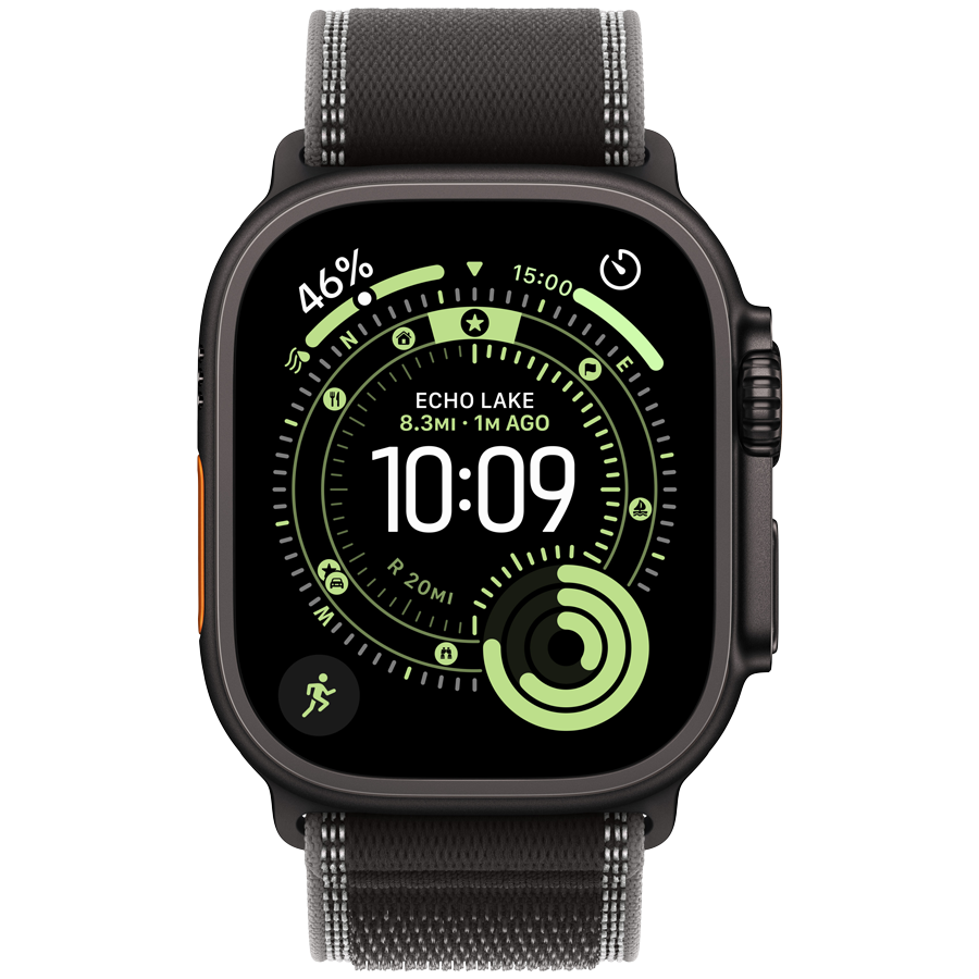 Apple Watch Ultra 3 Cellular 49mm Black Titanium Case with Black/Charcoal Trail Loop - M/L - slika 2