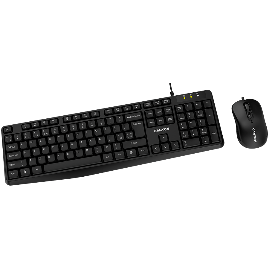 CANYON USB standard KB, water resistant AD layout bundle with optical 3D wired mice 1000DPI black - slika 2