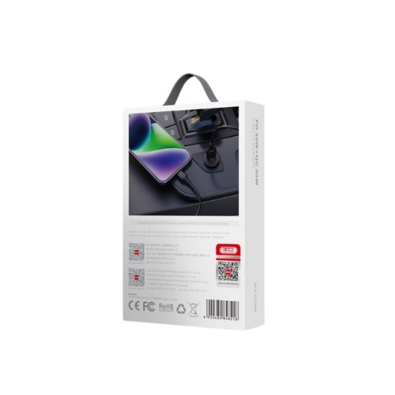 Auto punjac XO CC56 30W USB+Type C + kabal type-C Crni - slika 2