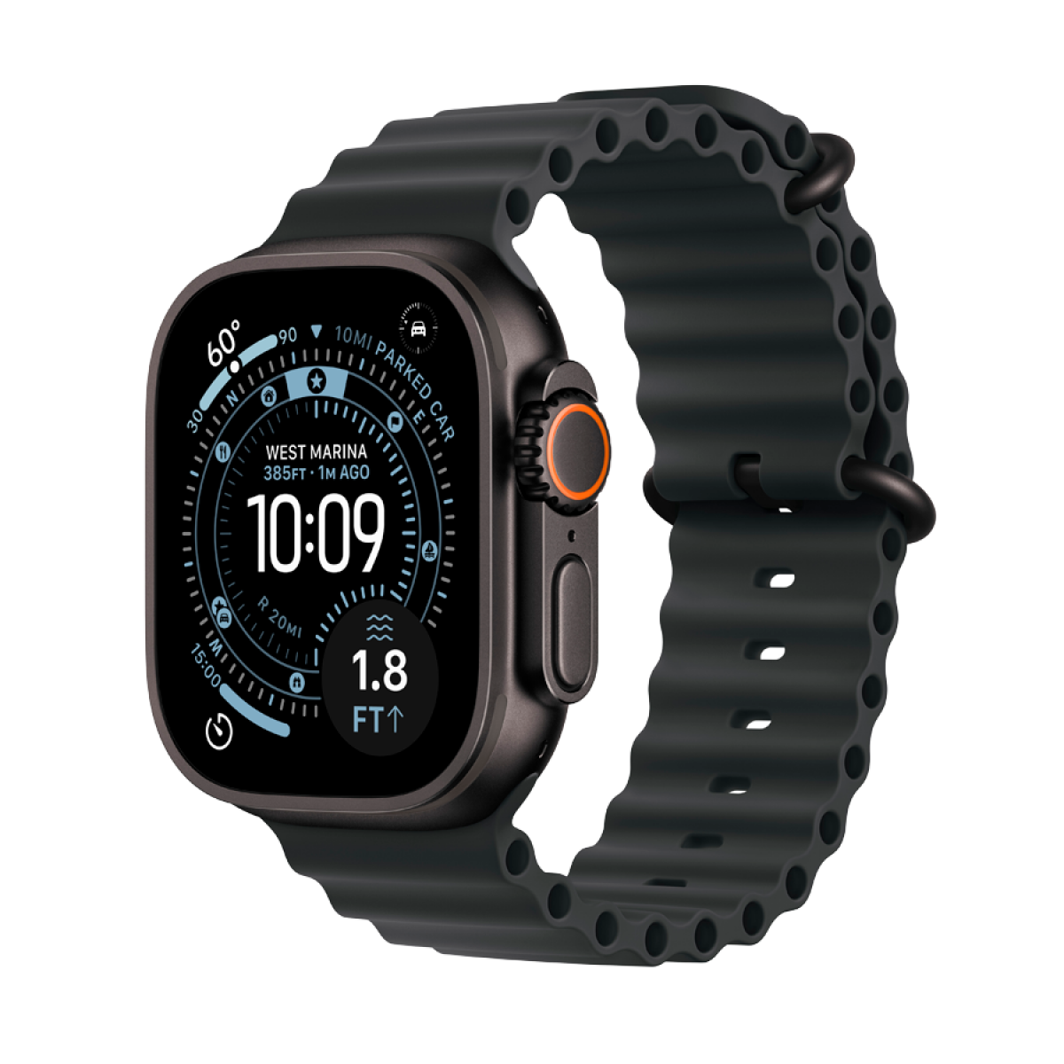 Apple Watch Ultra 3 Cellular 49mm Black Titanium Case with Black Ocean Band - slika 5