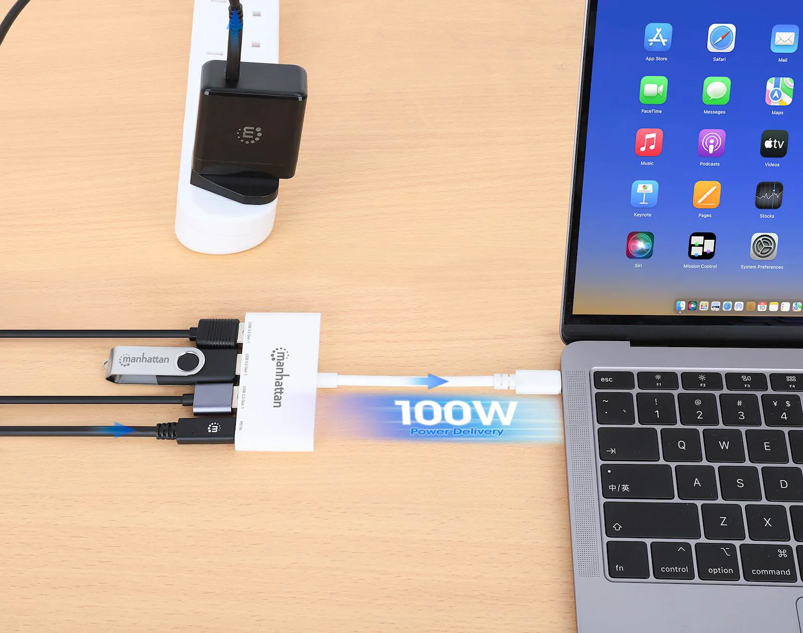 DOCKING MANHATTAN USB Type-C, 3.2, 3 Port USB 3.0 - slika 2