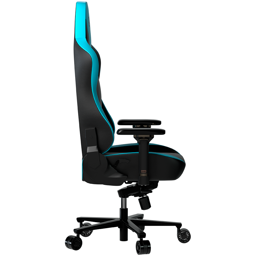 LORGAR Base 311, Gaming chair, PU eco-leather, 1.8 mm metal frame, multiblock mechanism, 4D armrests, 5 Star aluminium base, Class-4 gas lift, 75mm PU casters, Black + blue - slika 3