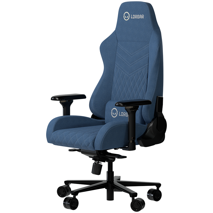 LORGAR Ace 422, Gaming chair, Anti-stain durable fabric, 1.8 mm metal frame, multiblock mechanism, 4D armrests, 5 Star aluminium base, Class-4 gas lift, 75mm PU casters, Blue - slika 2