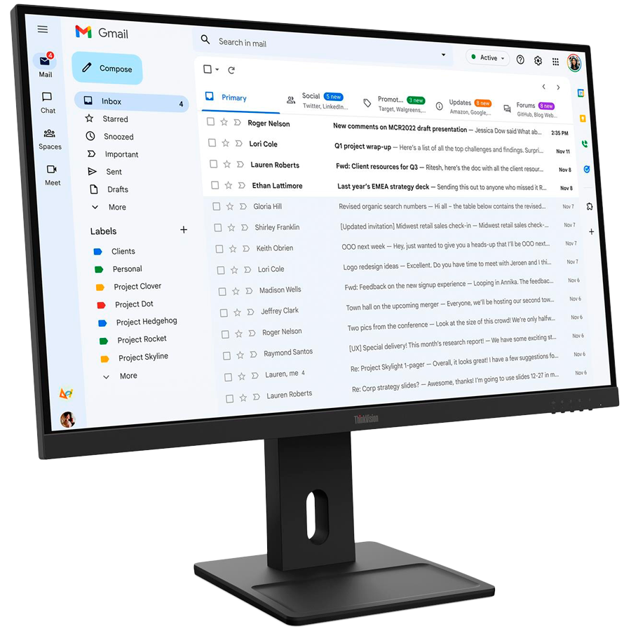 ThinkVision E27-40, 27" IPS, 1920x1080 FHD, 1500:1, 300 nits, 100Hz, 178 / 178, 16:9, 4/6ms, HDMI, DP, VGA, 2x 2w, Tilt, Swivel, Pivot, Height Adjust Stand, VESA, Raven Black, 3Yr - slika 2