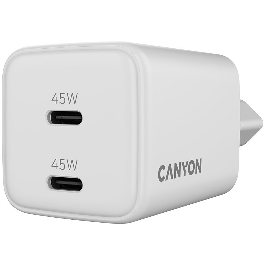 CANYON charger CU45CC GaN 45W 2xPD EU White - slika 5