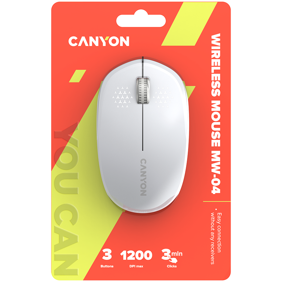 CANYON mouse MW-04 3buttons BT Wireless White - slika 6
