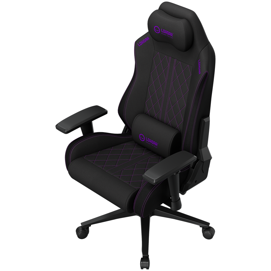 LORGAR CHA41, Ergonomic Gaming Chair Advanced, premium anti-stain fabric, Black/purple - slika 4