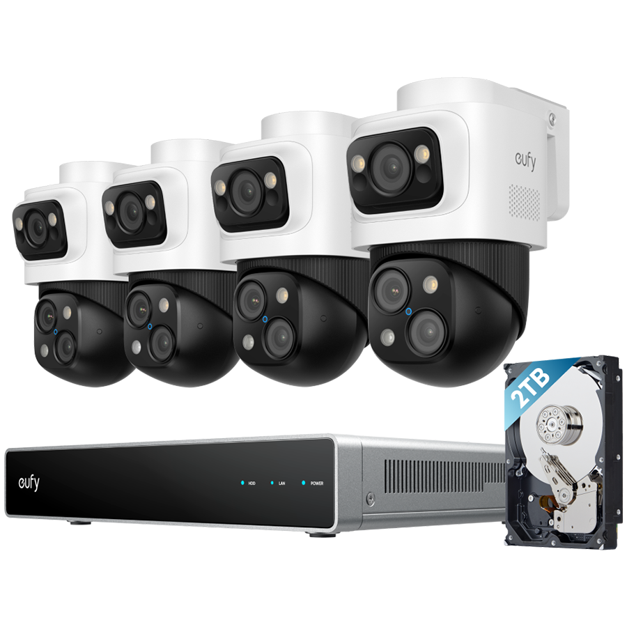 Anker, eufy NVR Security System S4 Max White 2TB, 4k Triple-Lens PTZ Camera