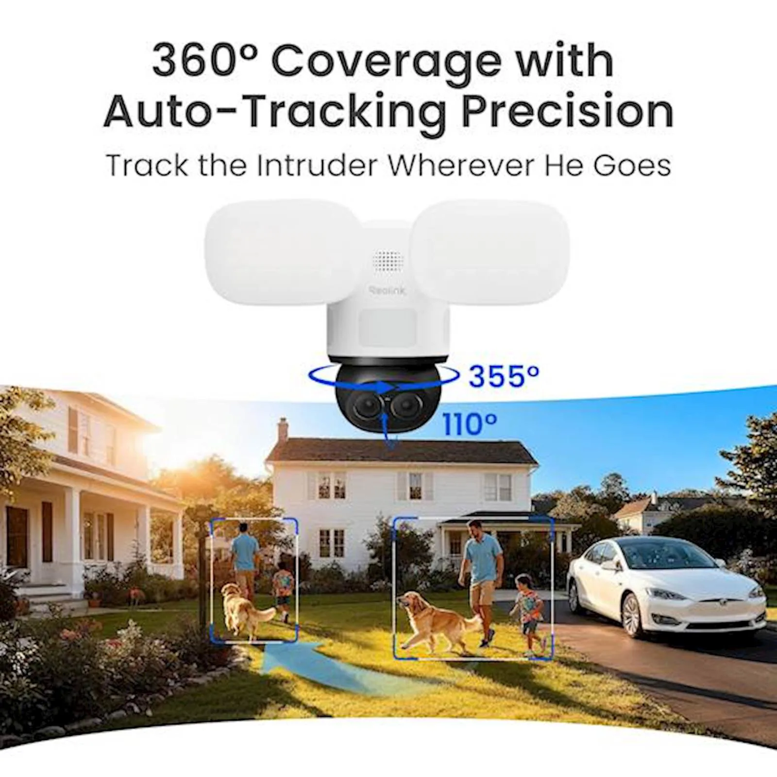 Reolink Ip Kamera TrackFlex Floodlight F850W, 8MP, 4K, 3000 lumena reflektori 30M IR, 6x zoom, Ai - slika 3