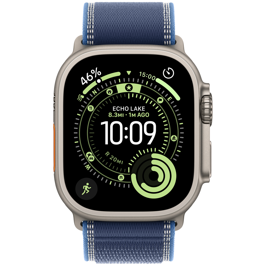 Apple Watch Ultra 3 Cellular 49mm Natural Titanium Case with Blue/Bright Blue Trail Loop - M/L - slika 2