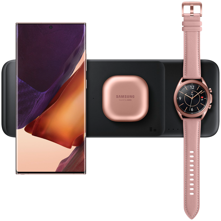SAMSUNG Fast Wireless Charger Trio Black With travel Adapter - slika 5
