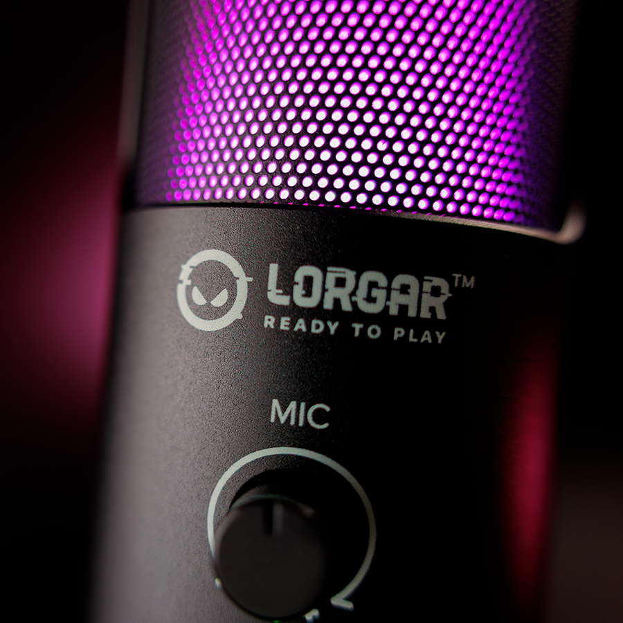 LORGAR SMP40, RGB Microphone with external mute button and metal stand, Black - slika 8