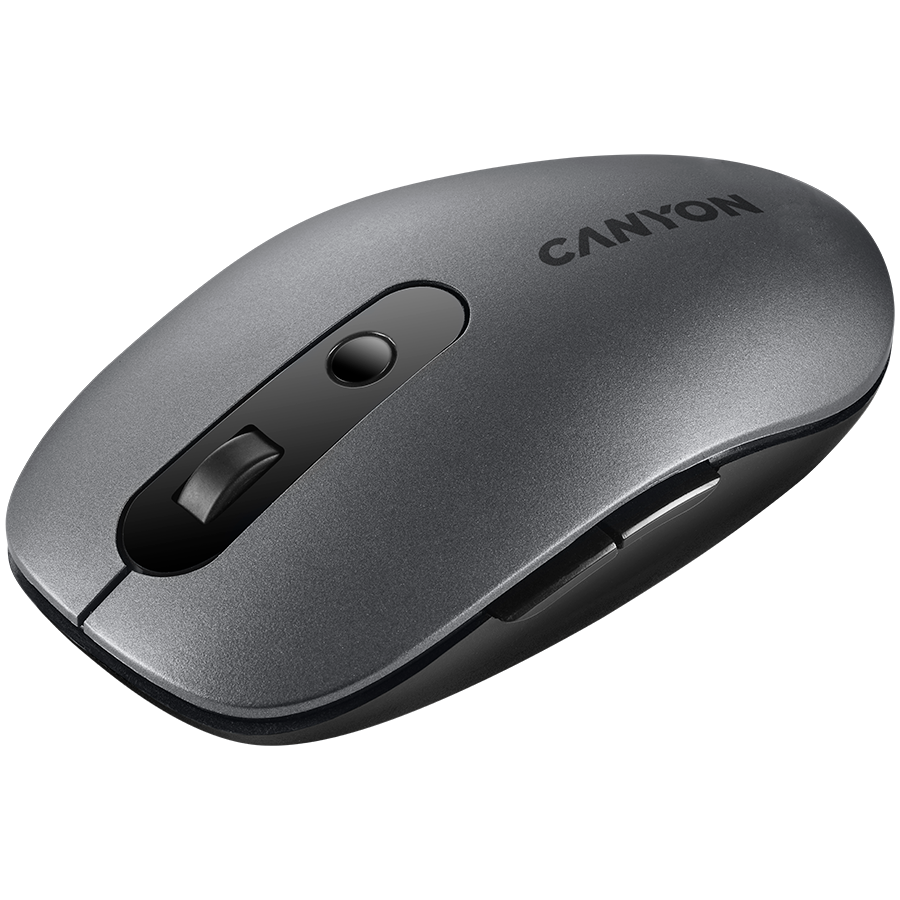 CANYON MW-9, 2 in 1 Wireless optical mouse with 6 buttons, DPI 800/1000/1200/1500, 2 mode(BT/ 2.4GHz), Battery AA*1pcs, Grey, 65.4*112.25*32.3mm, 0.092kg - slika 2