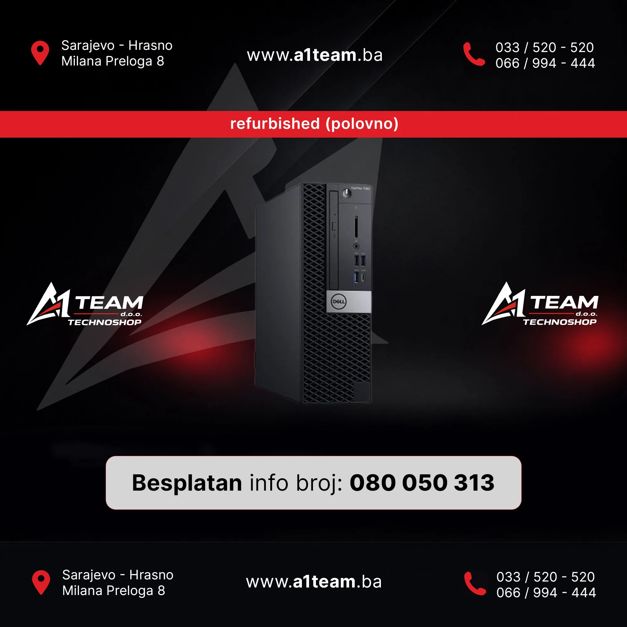 RACUNAR DELL 7060 I5 8500 8GB 128GB REF