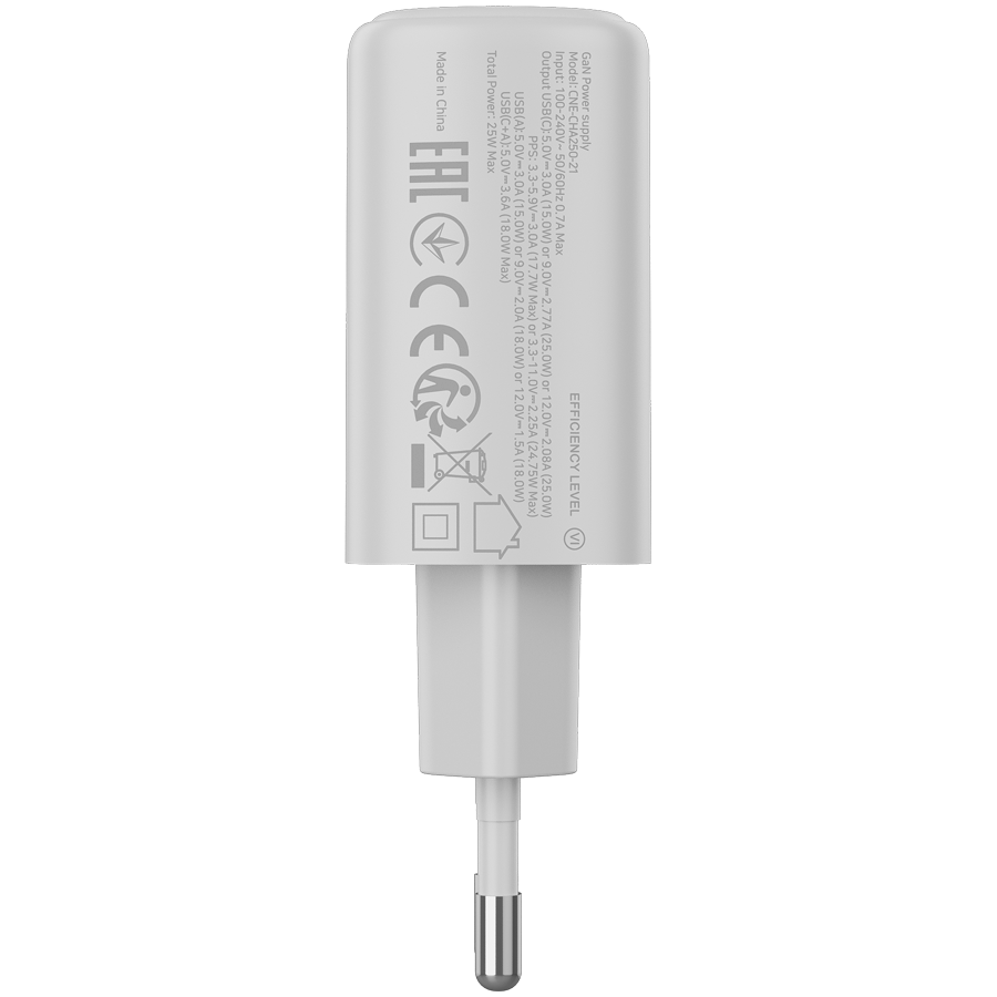 CANYON charger OnCharge 250 25W 1xPD 1xQC EU White - slika 3
