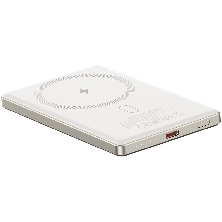 CANYON power bank OnPower 505 slim Magnetic 5000 mAh PD20W Bež - slika 5