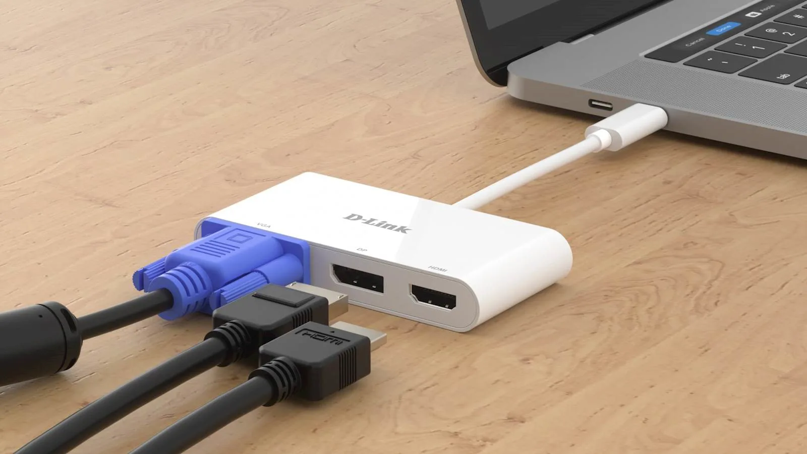 HUB Dlink 3-in-1 USB-C to HDMI/VGA/DP Adapter - slika 3
