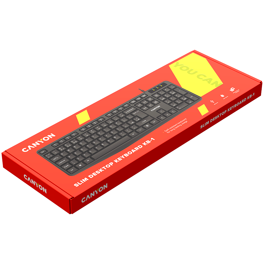 CANYON keyboard KB-1 EN/AD Wired Black - slika 3