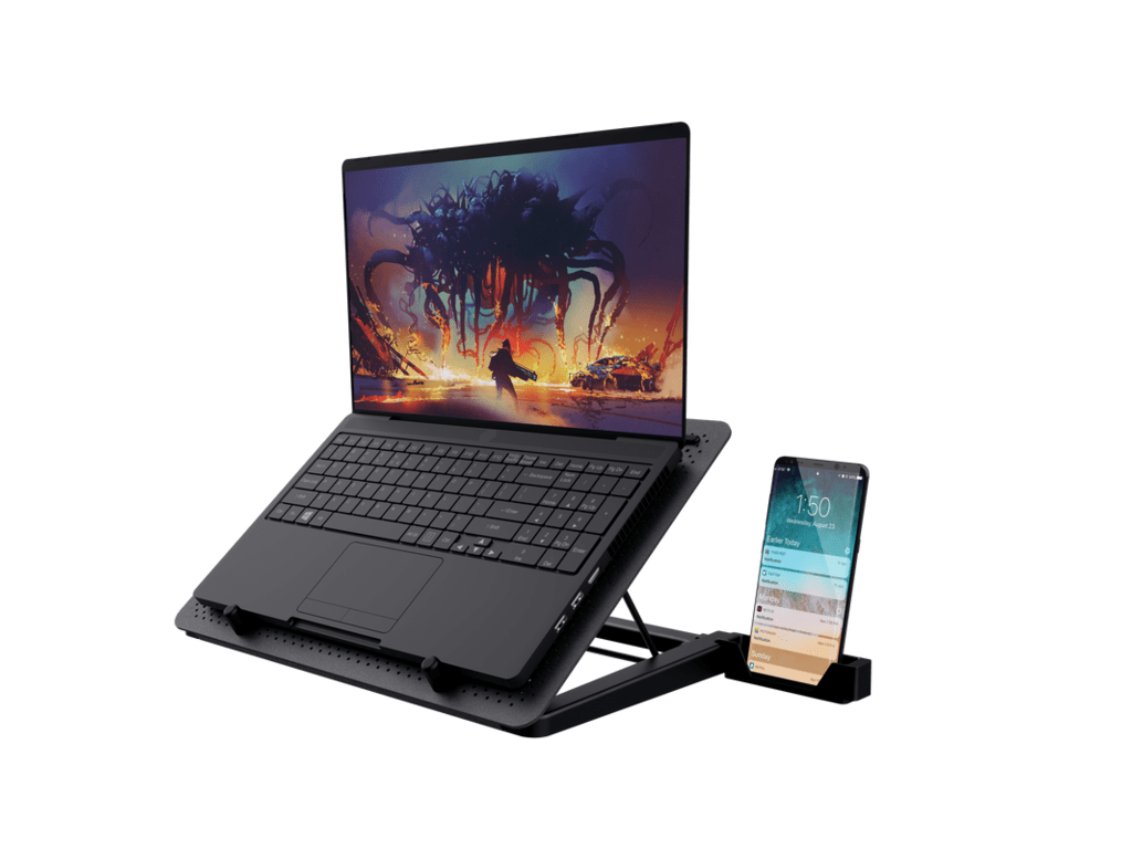 Trust Quno Cooling Stand LED GXT 1125 Laptop cooling stand sa 5 ventilatora + stalak za telefon - slika 4