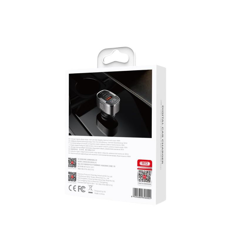 Auto punjac XO inteligentni CC61 100W 2X Type C+USB - slika 5