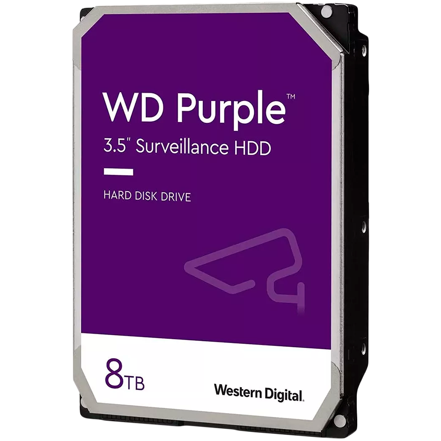 HDD Video Surveillance WD Purple 8TB CMR, 3.5'', 256MB, 5640 RPM, SATA, TBW: 180